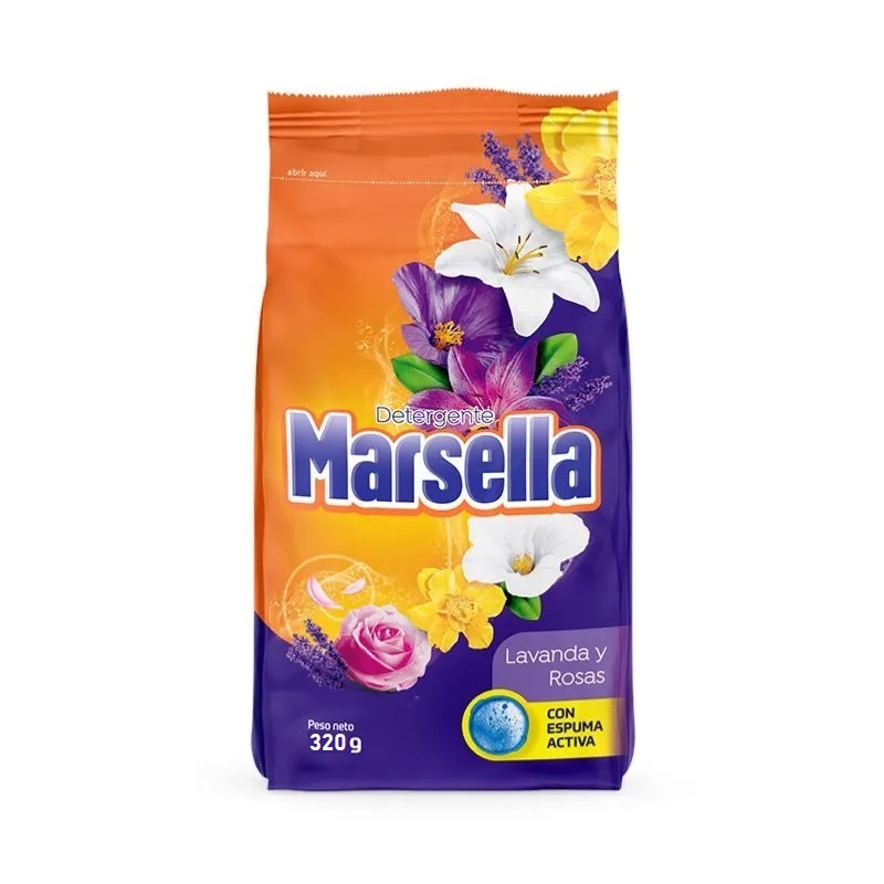 DETERGENTE MARSELLA LAVANDA ROSAS X 320 GR 